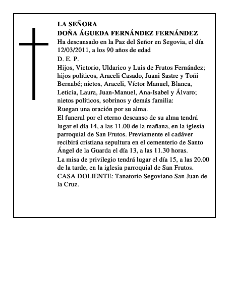Doña Águeda Fernández Fernández