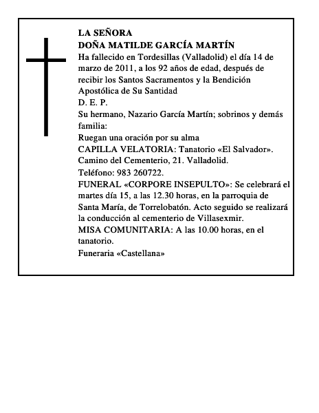 Doña Matilde García Martín