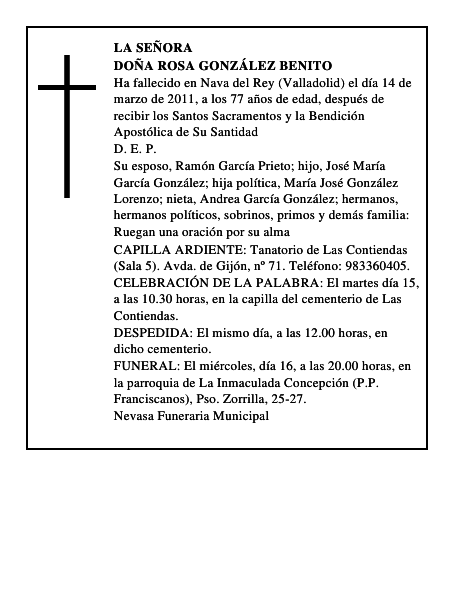 Doña Rosa González Benito