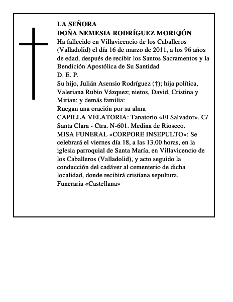 Doña Nemesia Rodríguez Morejón