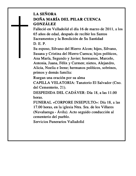 Doña María del Pilar Cuenca González