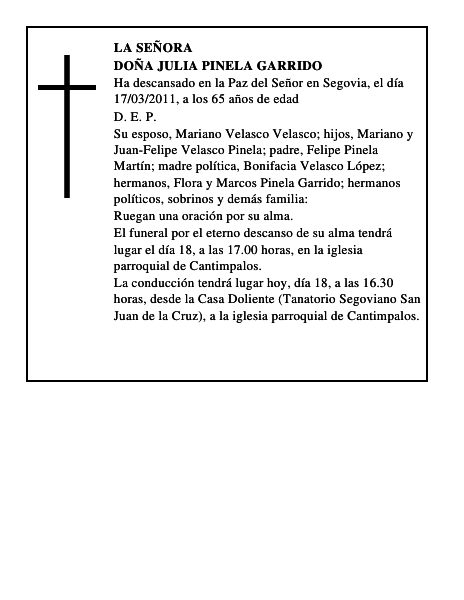Doña Julia Pinela Garrido