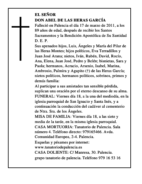 Don Abel de las Heras García