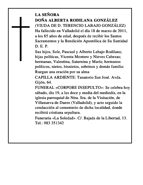 Doña Alberta Rodilana González
