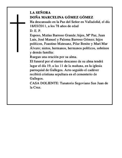 Doña Marcelina Gómez Gómez