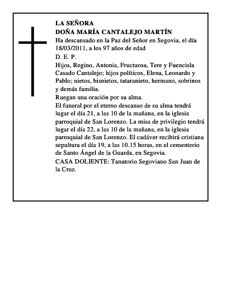 Doña María Cantalejo Martín
