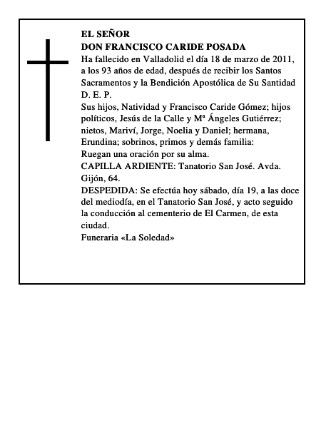 Don Francisco Caride Posada