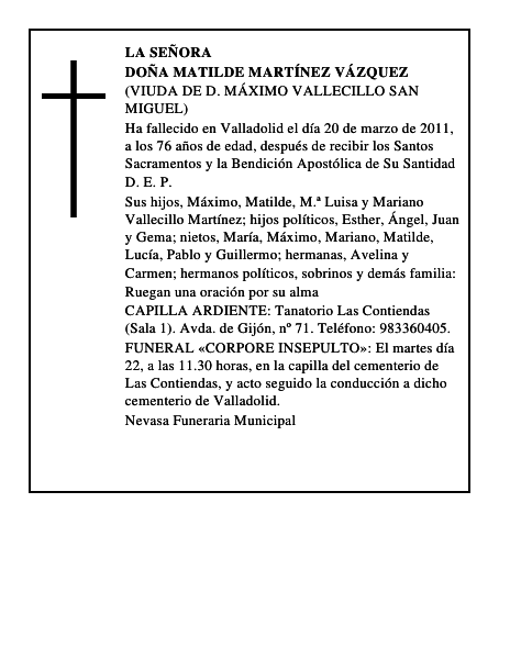 Doña Matilde Martínez Vázquez