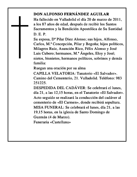 Don Alfonso Fernández Aguilar