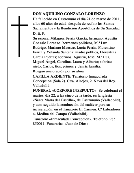Don Aquilino Gonzalo Lorenzo