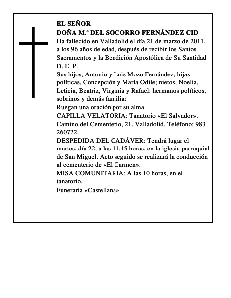 Doña M.ª del Socorro Fernández Cid
