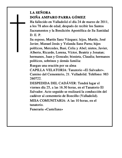 Doña Amparo Parra Gómez