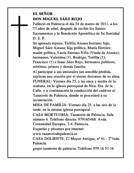 Don Miguel Sáez Rojo