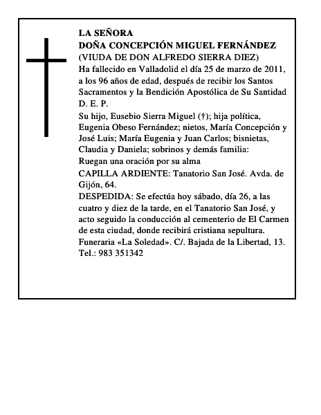 Doña Concepción Miguel Fernández