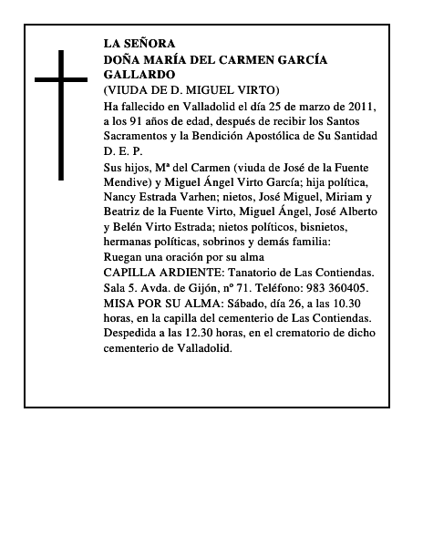 Doña María del Carmen García Gallardo