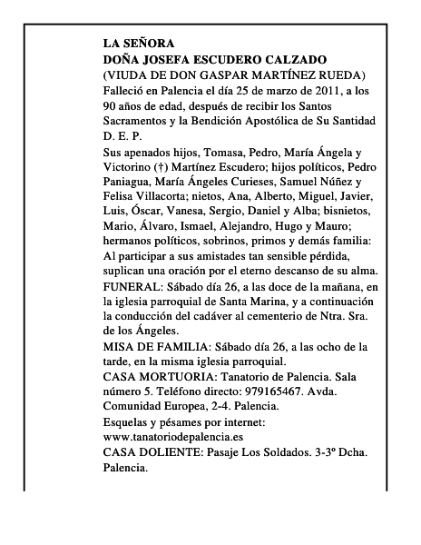 Doña Josefa Escudero Calzado