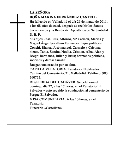Doña Marina Fernández Castell