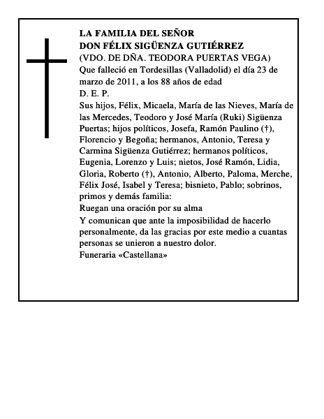Don Félix Sigüenza Gutiérrez