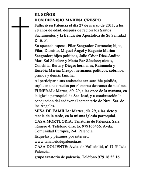 Don Dionisio Marina Crespo