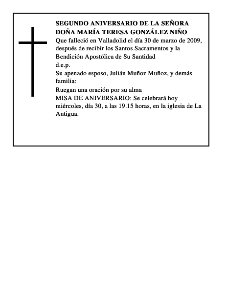 Doña María Teresa González Niño
