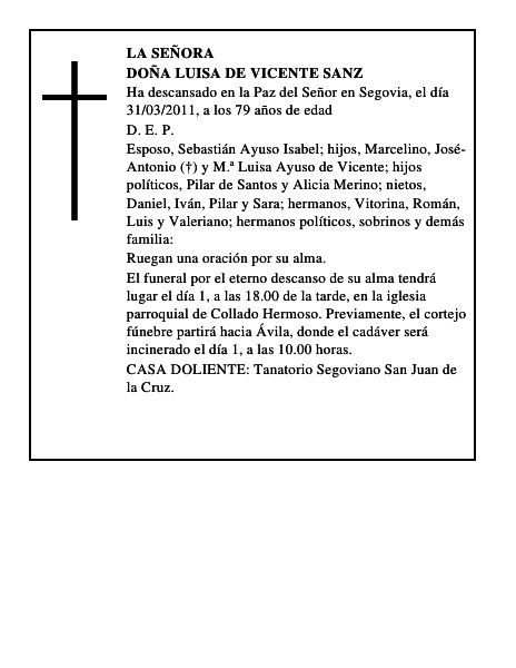 Doña Luisa de Vicente Sanz