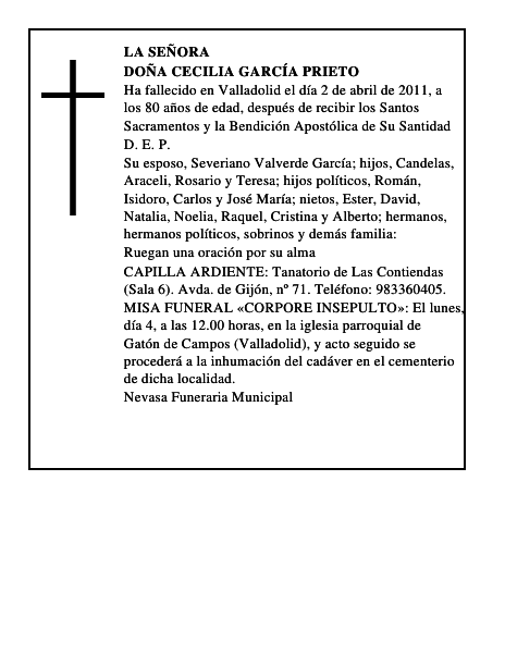 Doña Cecilia García Prieto