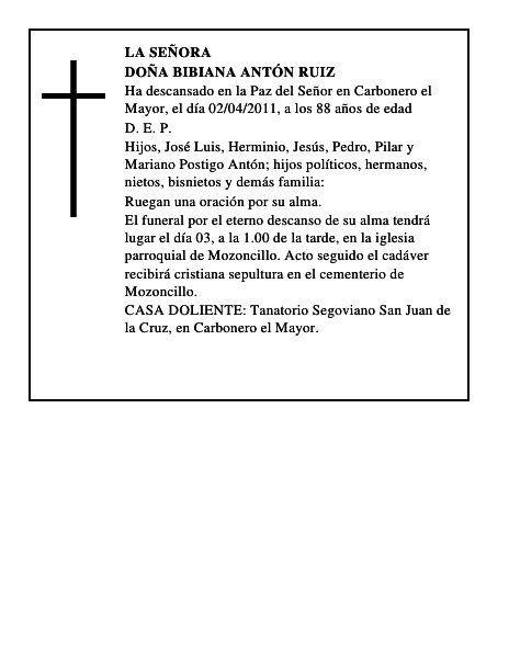 Doña Bibiana Antón Ruiz