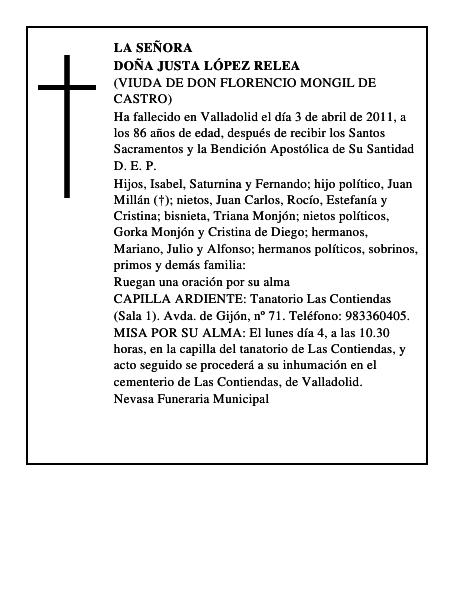 Doña Justa López Relea