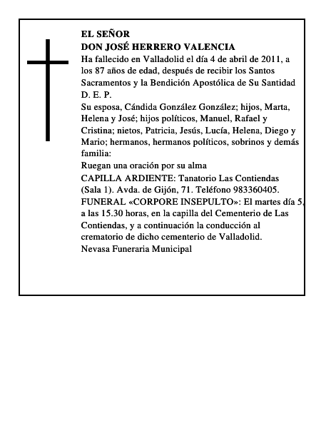 Don José Herrero Valencia