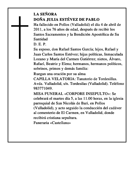 Doña Julia Estévez de Pablo