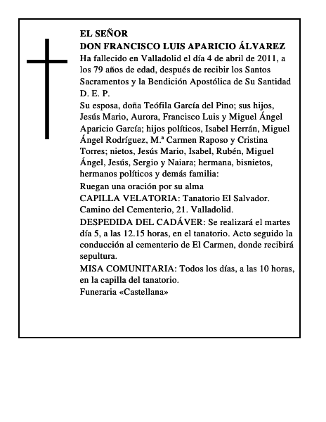 Don Francisco Luis Aparicio Álvarez