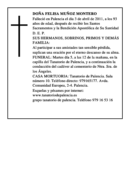 Doña Felisa Muñoz Montero