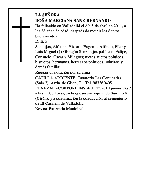 Doña Marciana Sanz Hernando