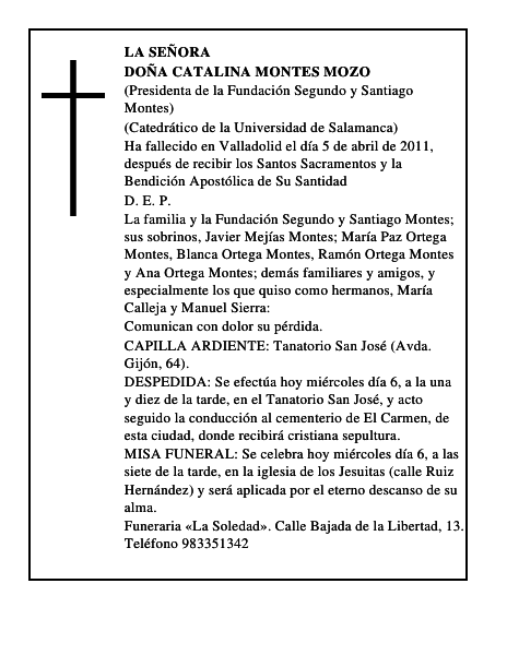 Doña Catalina Montes Mozo