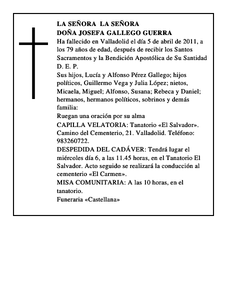 Doña Josefa Gallego Guerra