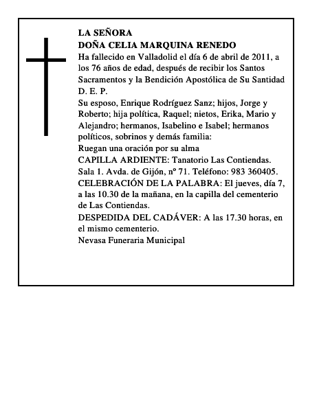 Doña Celia Marquina Renedo