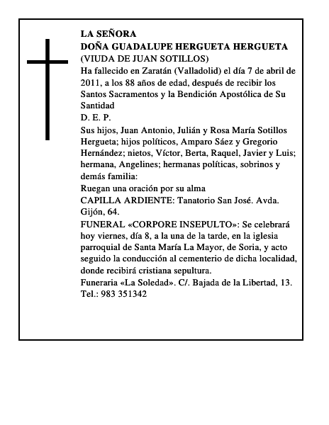 Doña Guadalupe Hergueta Hergueta