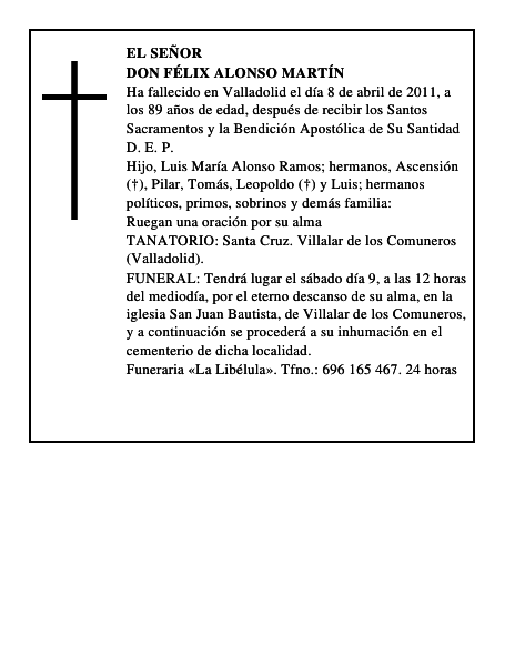 Don Félix Alonso Martín