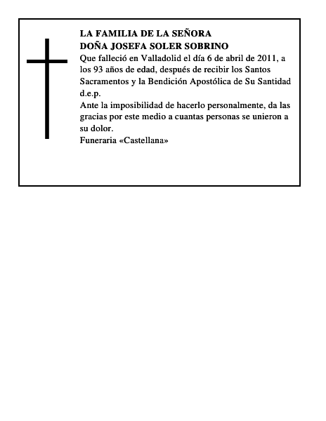 Doña Josefa Soler Sobrino