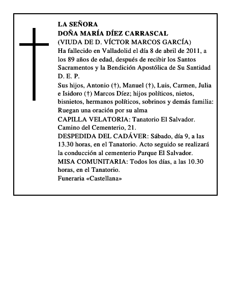 Doña María Díez Carrascal