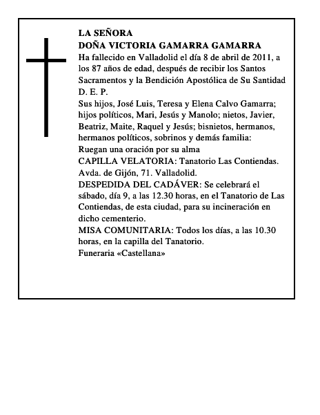 Doña Victoria Gamarra Gamarra