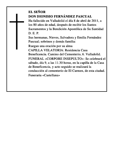 Don Dionisio Fernández Pascual