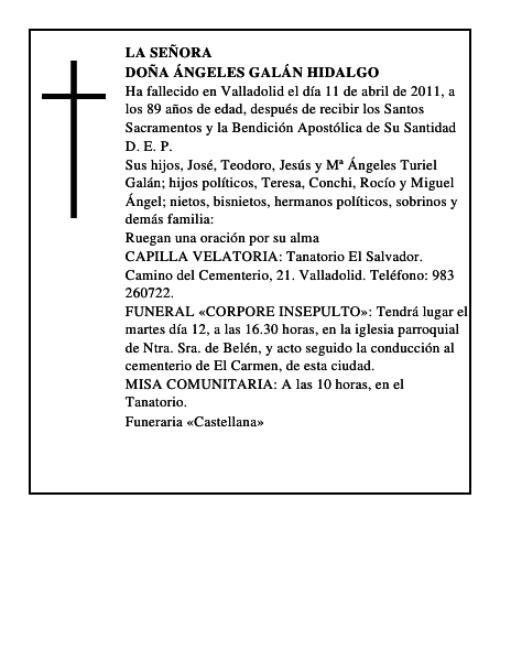 Doña Ángeles Galán Hidalgo