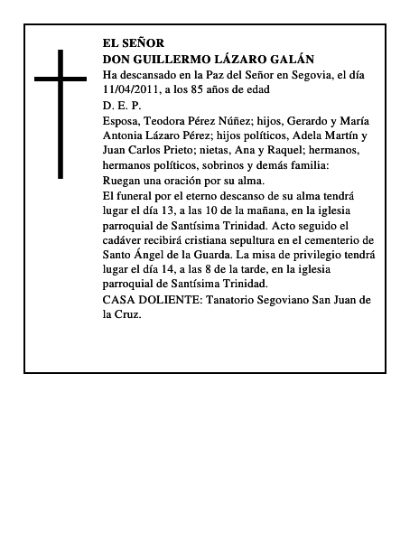 Don Guillermo Lázaro Galán
