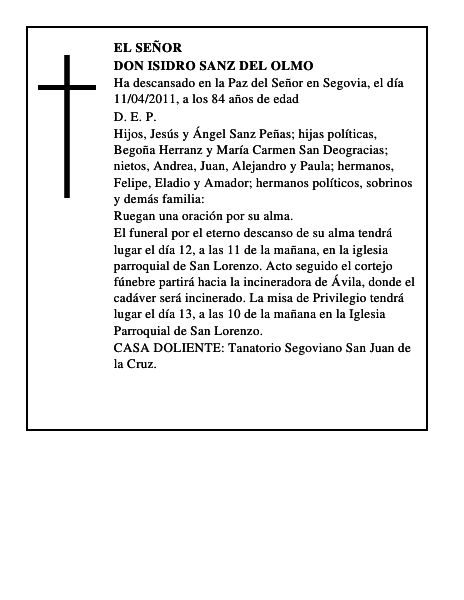 Don Isidro Sanz del Olmo