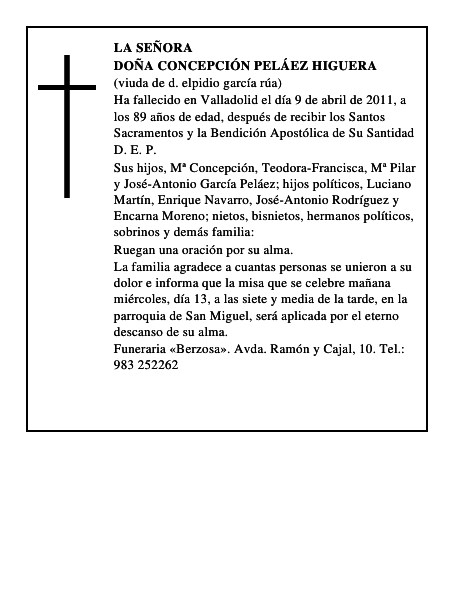 Doña Concepción Peláez Higuera