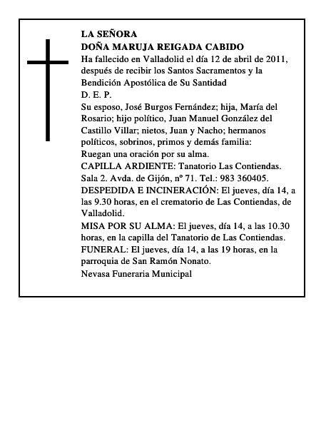 Doña Maruja Reigada Cabido