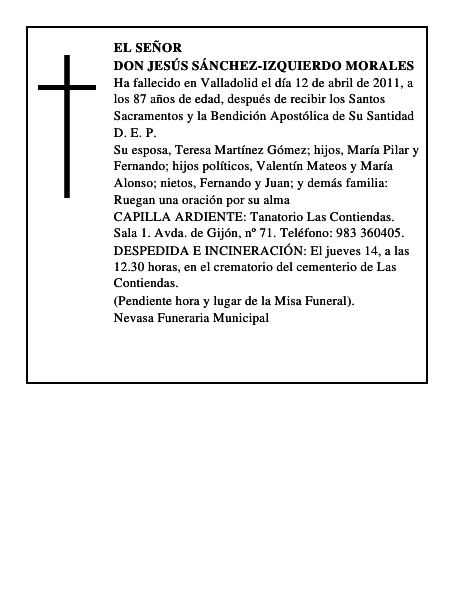 Don Jesús Sánchez-Izquierdo Morales