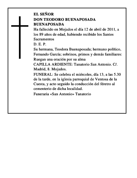 Don Teodoro Buenaposada Buenaposada