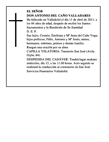 Don Antonio del Caño Valladares